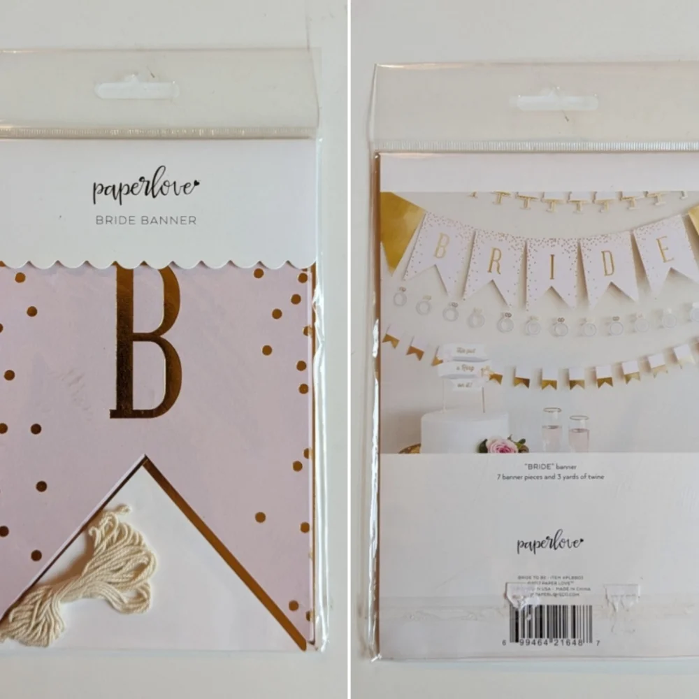 Set of 3 pieces is Wedding or Bridal Shower decor, Meri Meri, Mr & Mrs